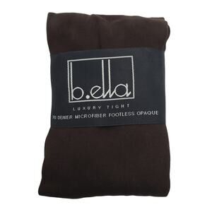 Microfiber Opaque Footless Tights Espresso SMALL B.ella Brigida Luxe Hosiery NWT